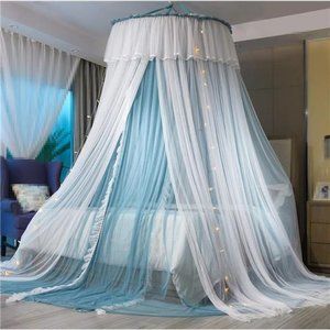 Princess Bed Canopy for Girls,Bed Canopy Curtain- Double Layer Sheer Mesh Dome